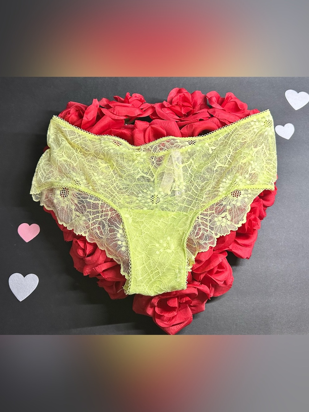 Victoria's Secret Neon Lime Lace Bikini Panty
